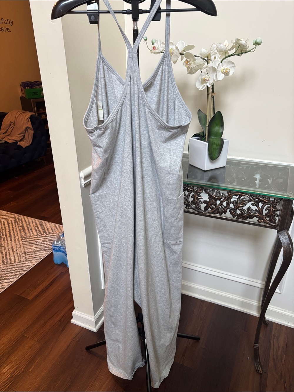 AERIE Light Gray Racerback Jumpsuit Romper Onesie size XL - Picture 6 of 7